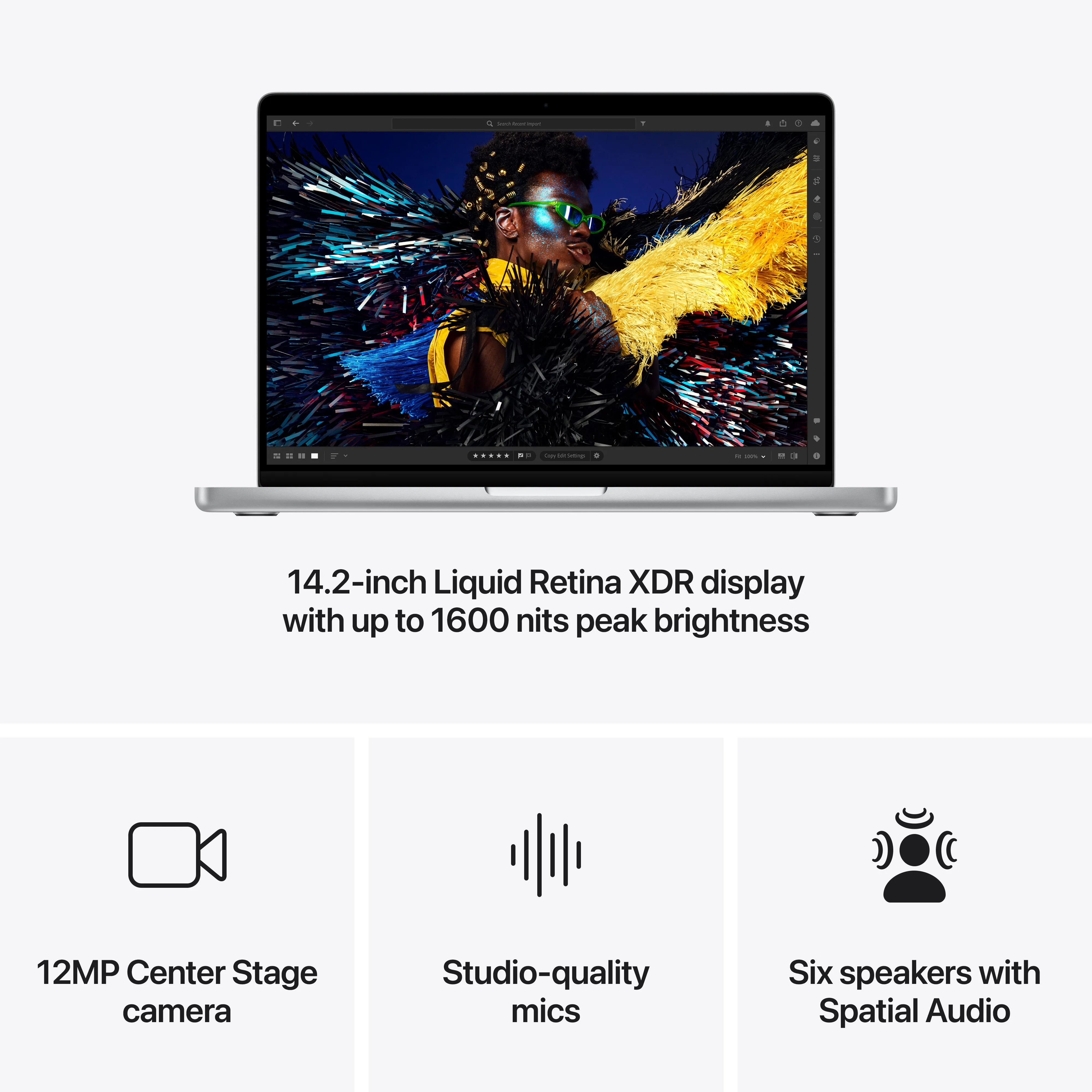 14-inch MacBook Pro - M4 (10-Core CPU and 10-Core GPU) - Silver - Standard Glass