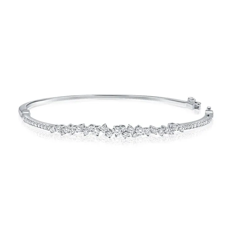 14k Gold 1.12Ct Diamond Bangle Bracelet, available in White, Rose and Yellow Gold