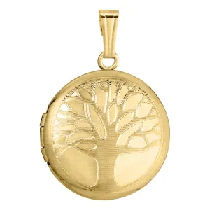 14k Tree of Life Engraved Locket 18" Chain