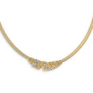 14k Two Tone Gold Mesh D.C Necklace