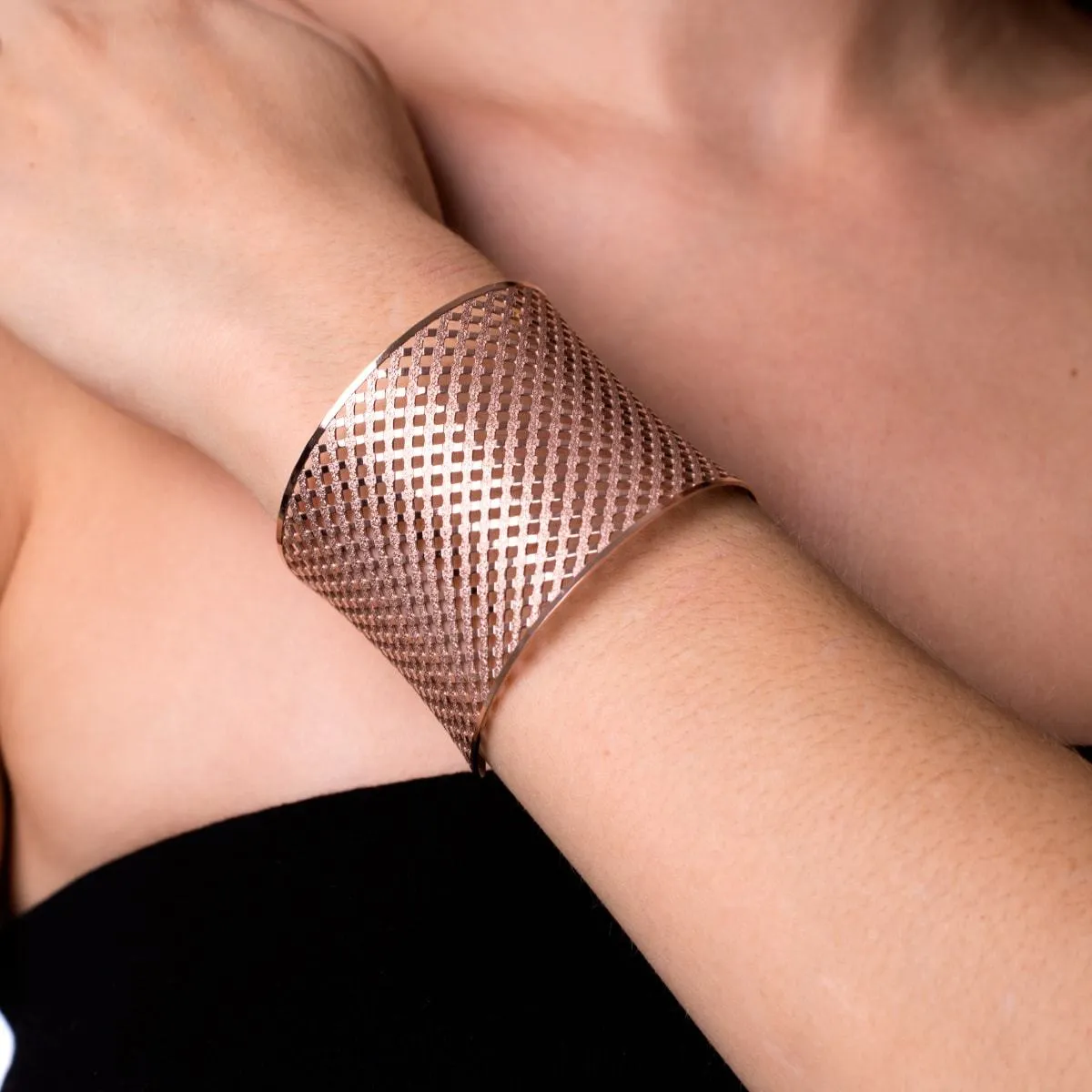 18k Rose Gold | Metropolis | Laser Cut Cuff