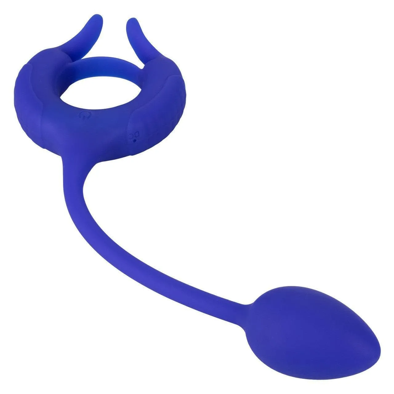 Admiral Plug and Play Weighted Silicone Penis Ring with Anal Plug Blue