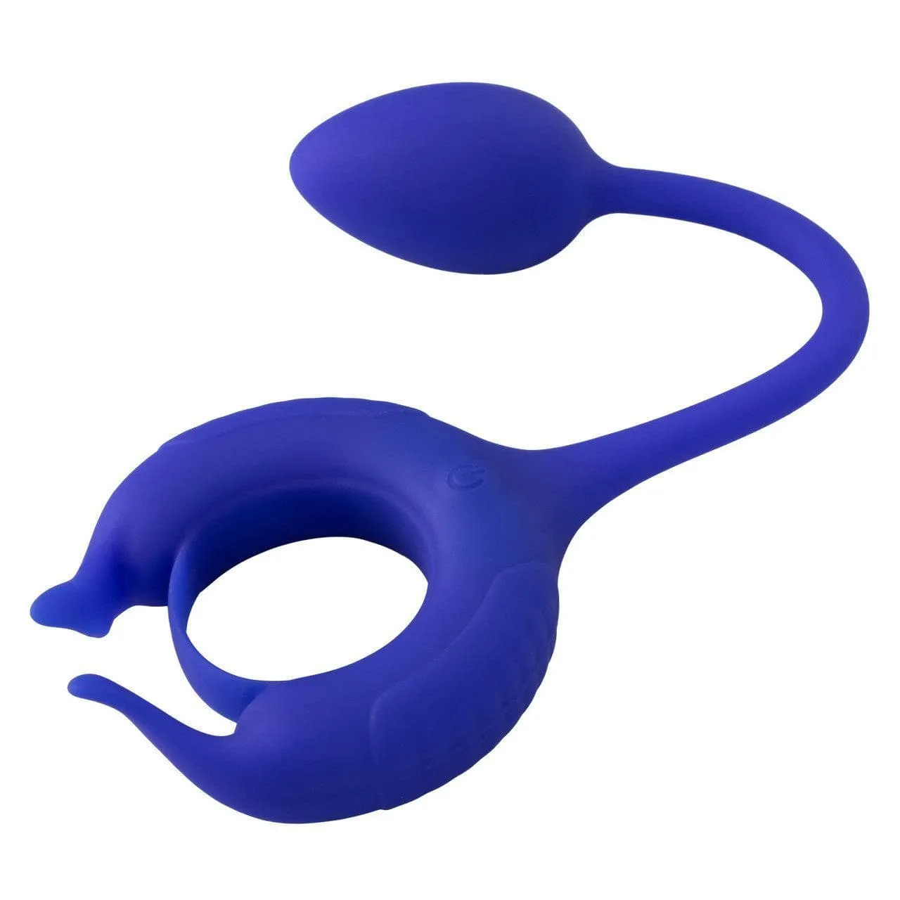 Admiral Plug and Play Weighted Silicone Penis Ring with Anal Plug Blue