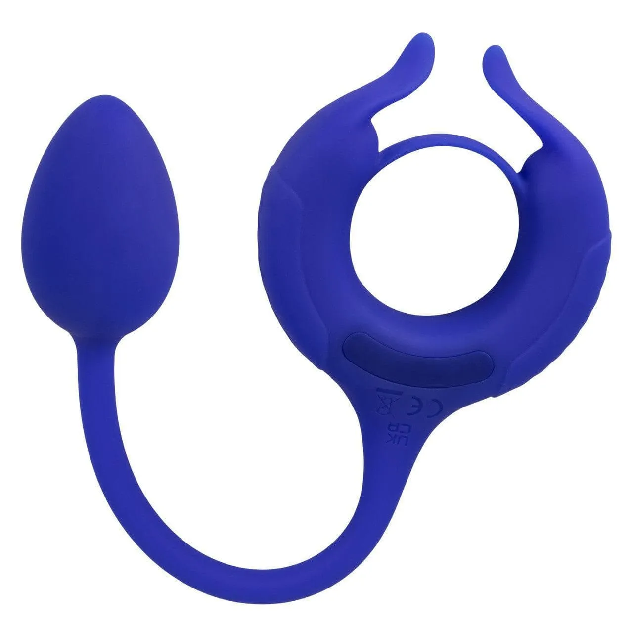 Admiral Plug and Play Weighted Silicone Penis Ring with Anal Plug Blue