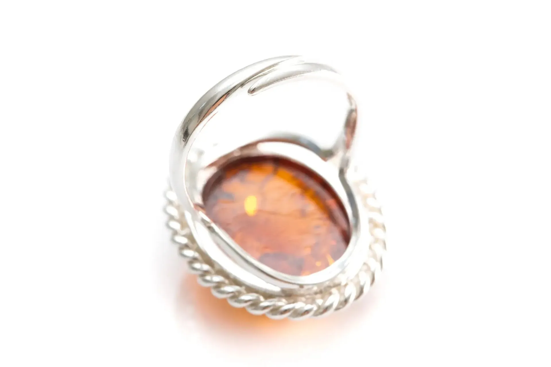 Amber Quintessence Statement Ring - Elegant Baltic Amber Cocktail Ring