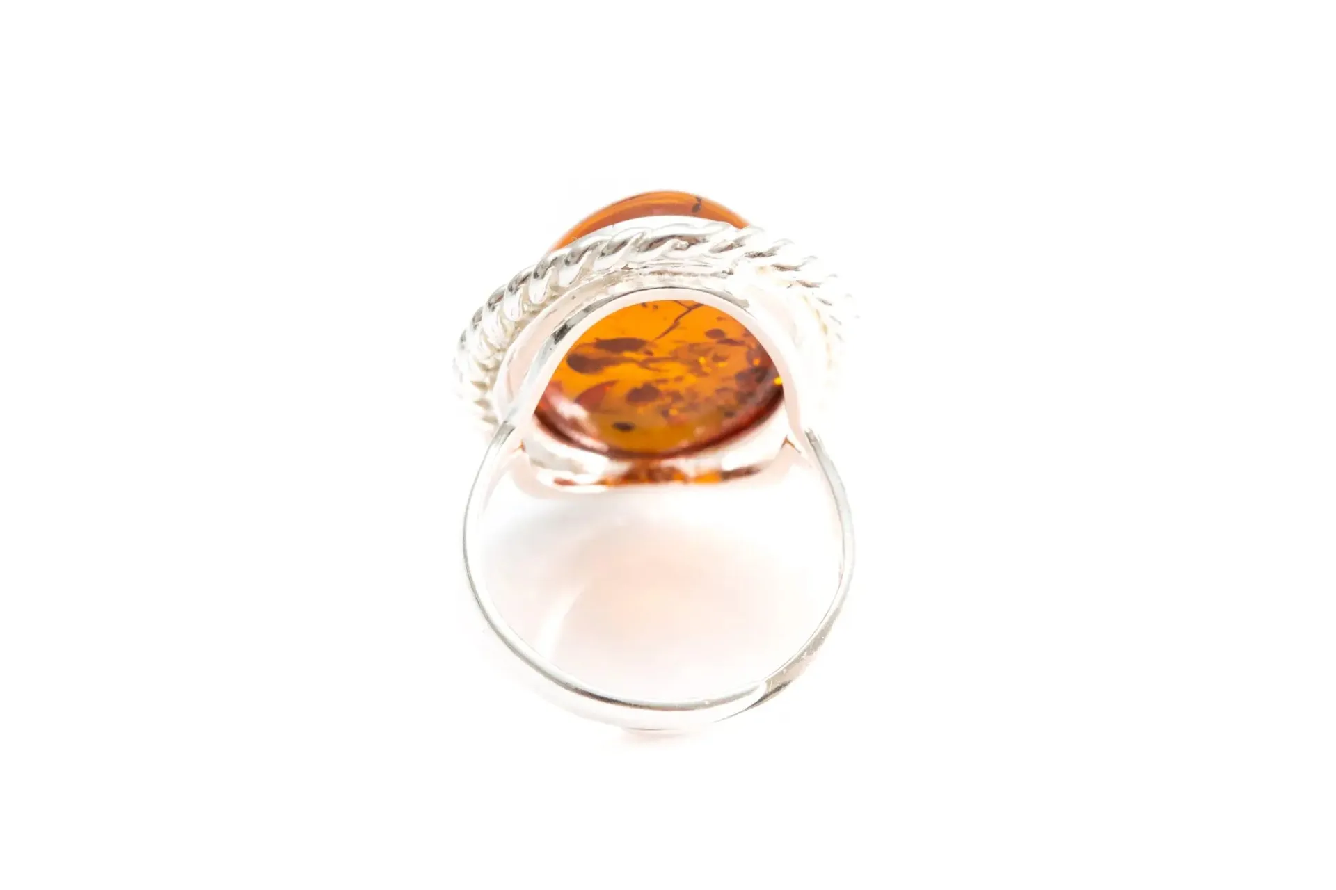 Amber Quintessence Statement Ring - Elegant Baltic Amber Cocktail Ring