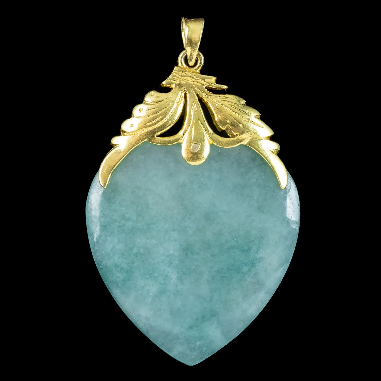 Antique Victorian Jade Heart Pendant