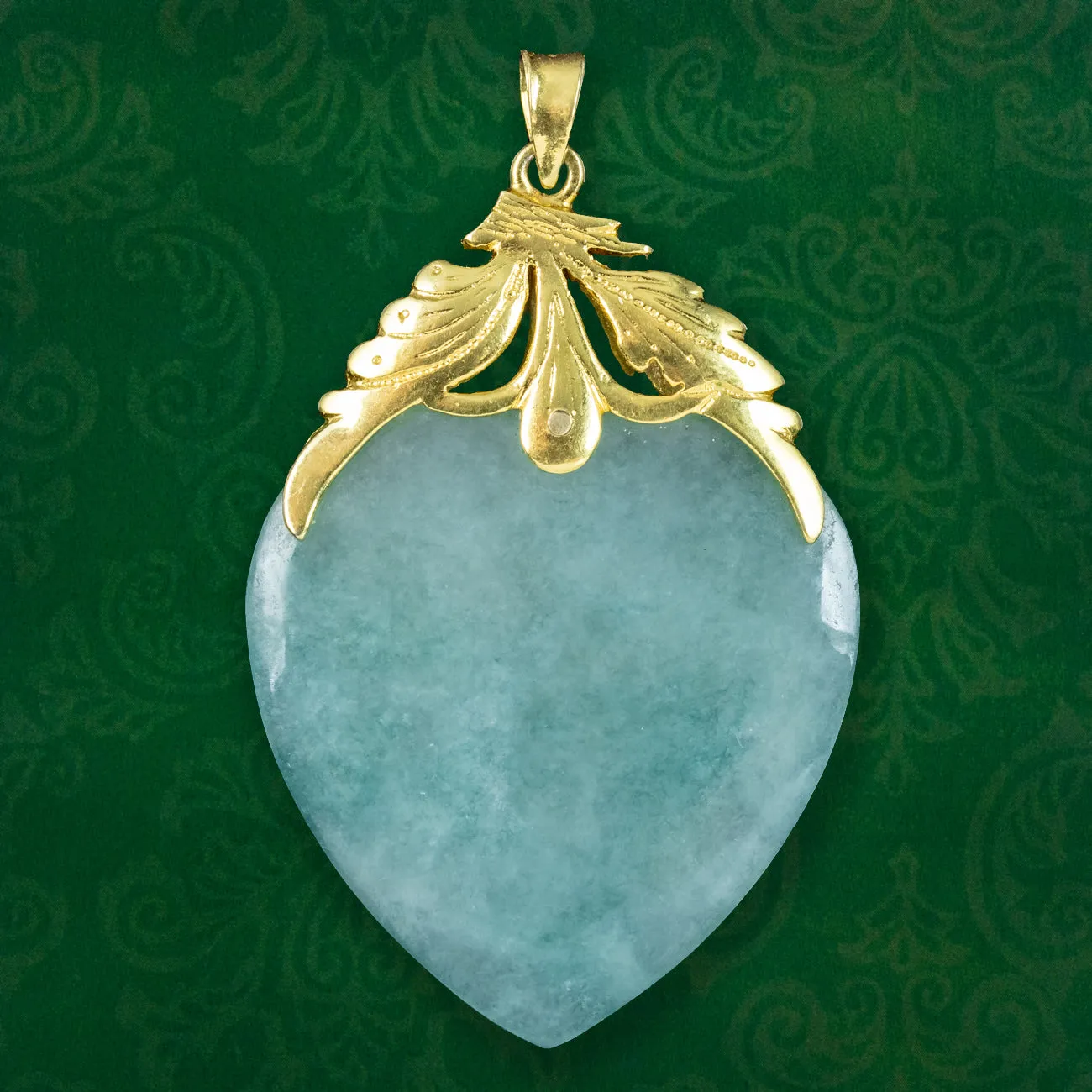 Antique Victorian Jade Heart Pendant