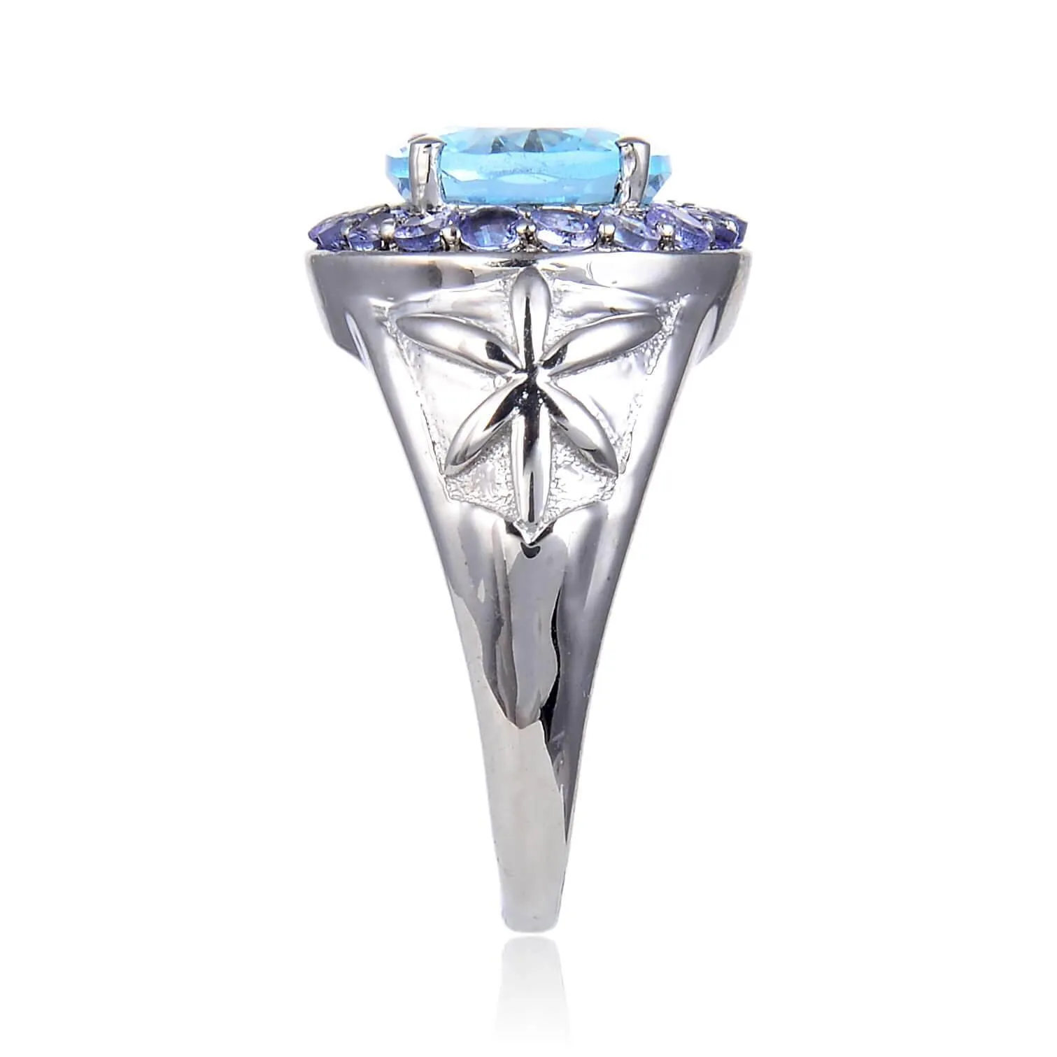 Blue Topaz and Tanzanite Statement Ring