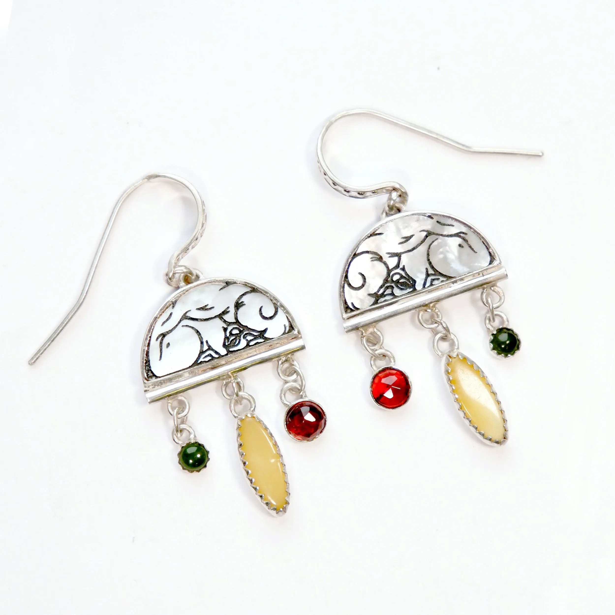 BOMBELLI . Half Moon Jewel Drop Earrings