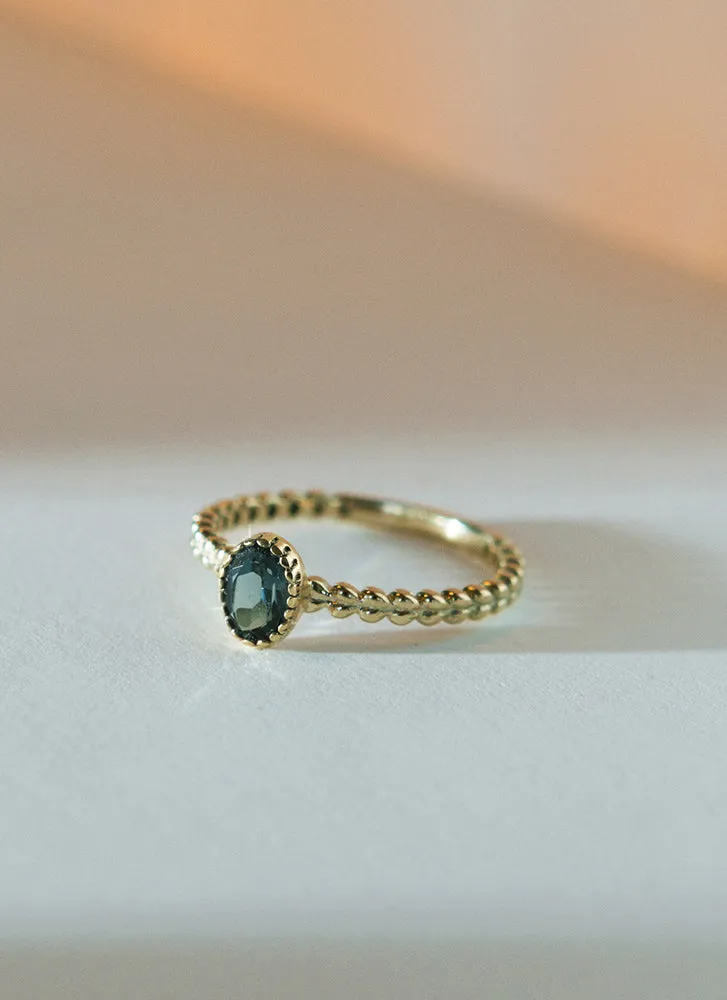 Caes london blue topaz ring 14k gold