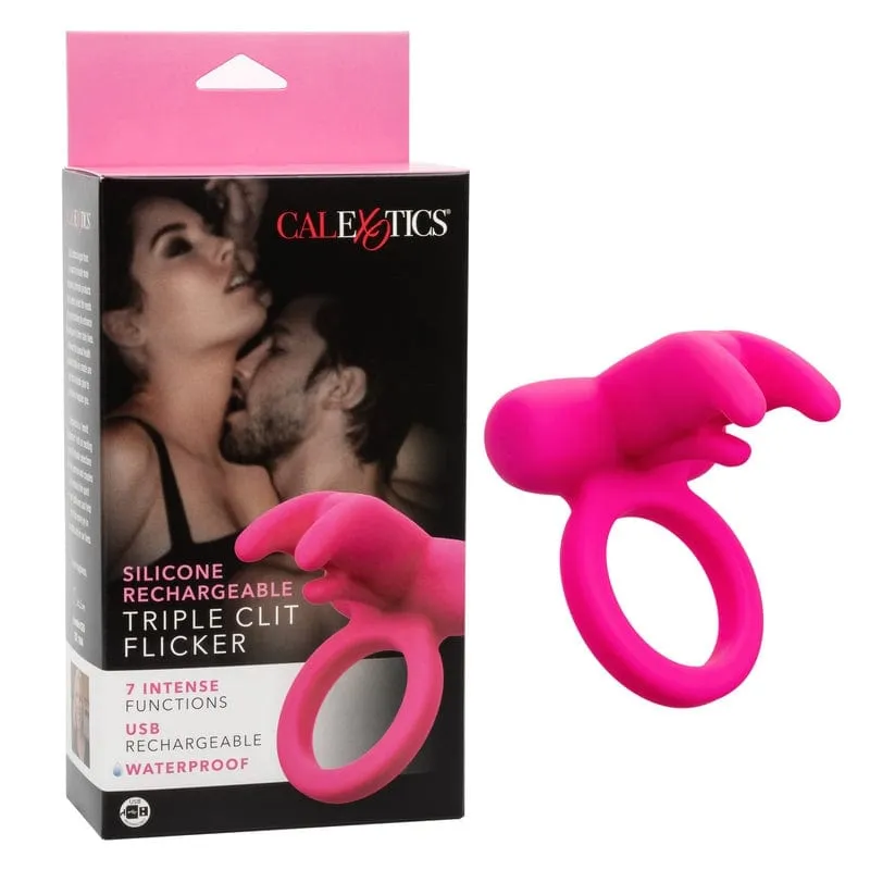 Calexotics Triple Clit Flicker Silicone Ring