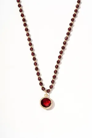 Calista Ruby Mix Pendant Necklace