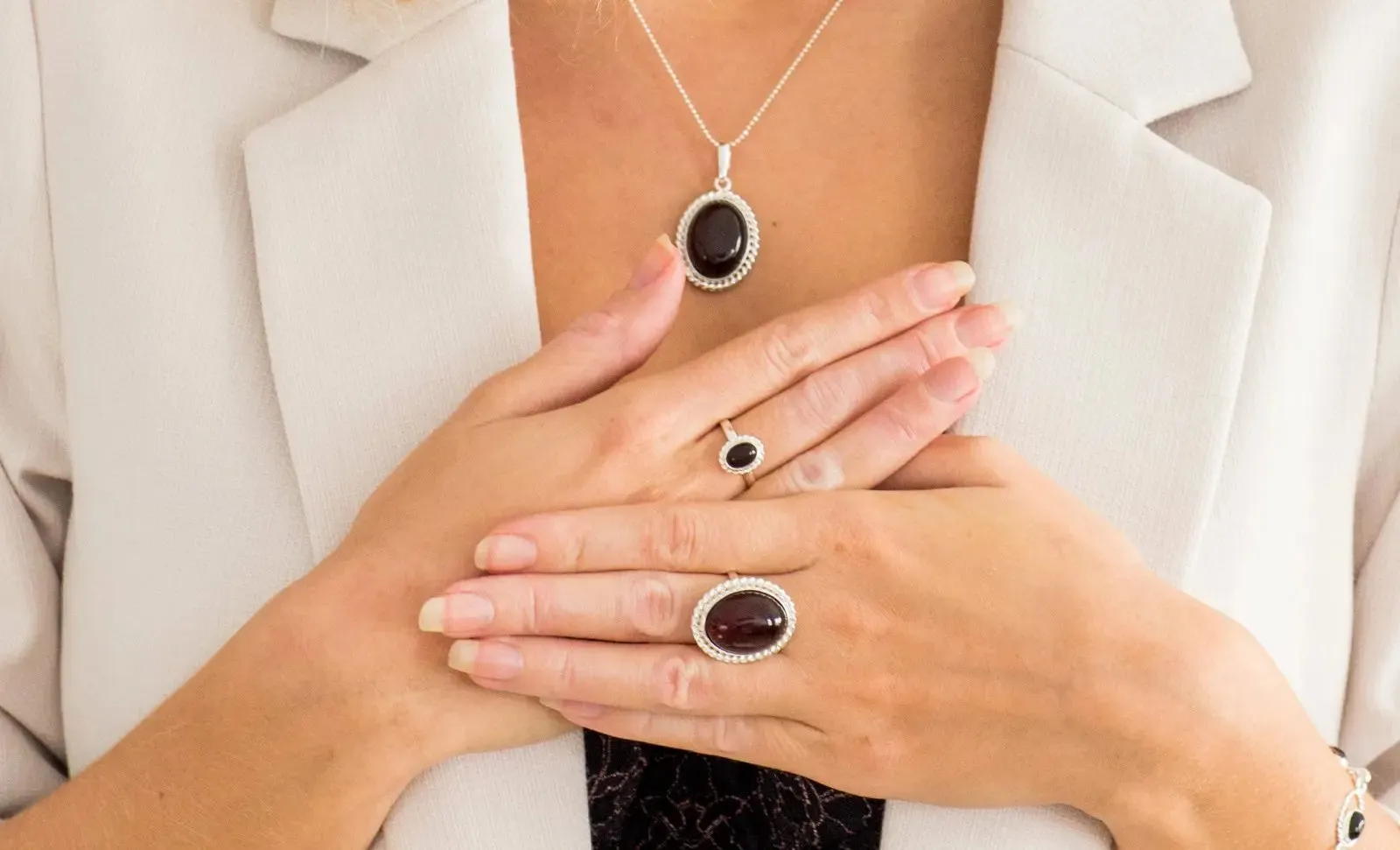 Cherry Red Amber Statement Ring - Elegant Baltic Amber Cocktail Ring in Sterling Silver