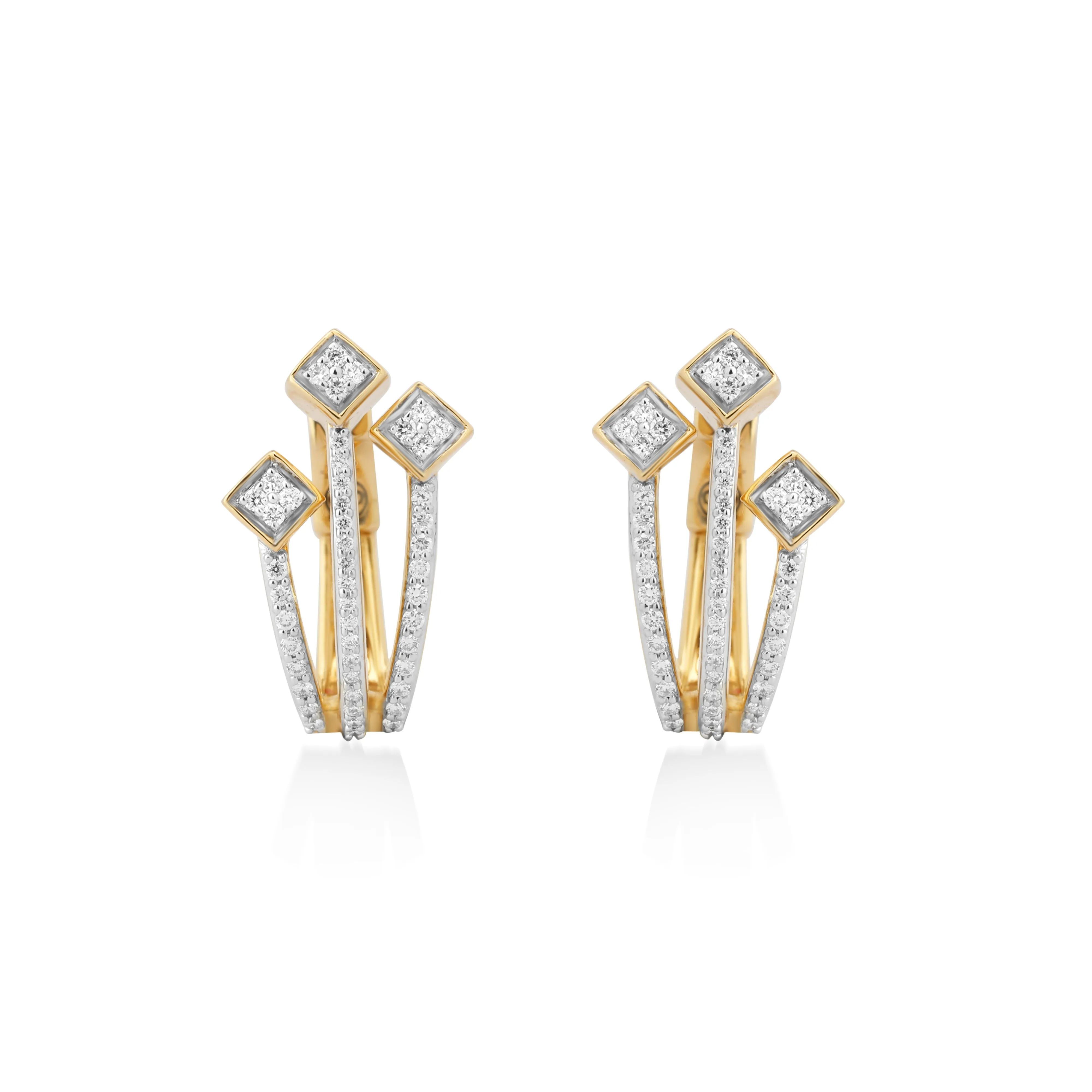 Circled Flourish Diamond Earrings