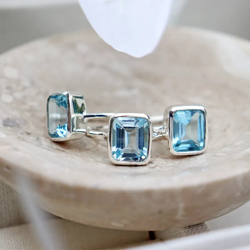 Classic Blue Topaz Gemstone Ring