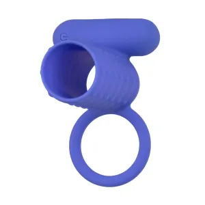 Colt Silicone Blue Rechargeable Vibrating Penis Sleeve with Cock Ring