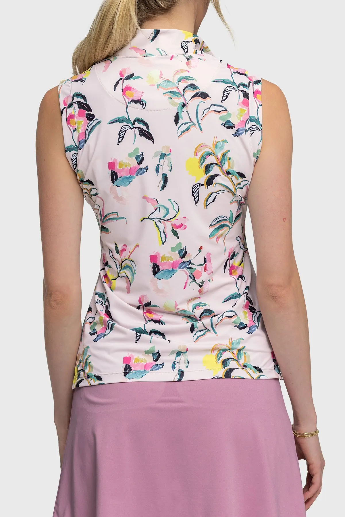 Coral Garden Blooms Sleeveless Sun Shirt