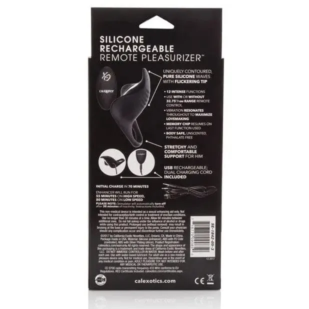 Couple's Enhancers Silicone Rechargeable Remote Pleasurizer - Black