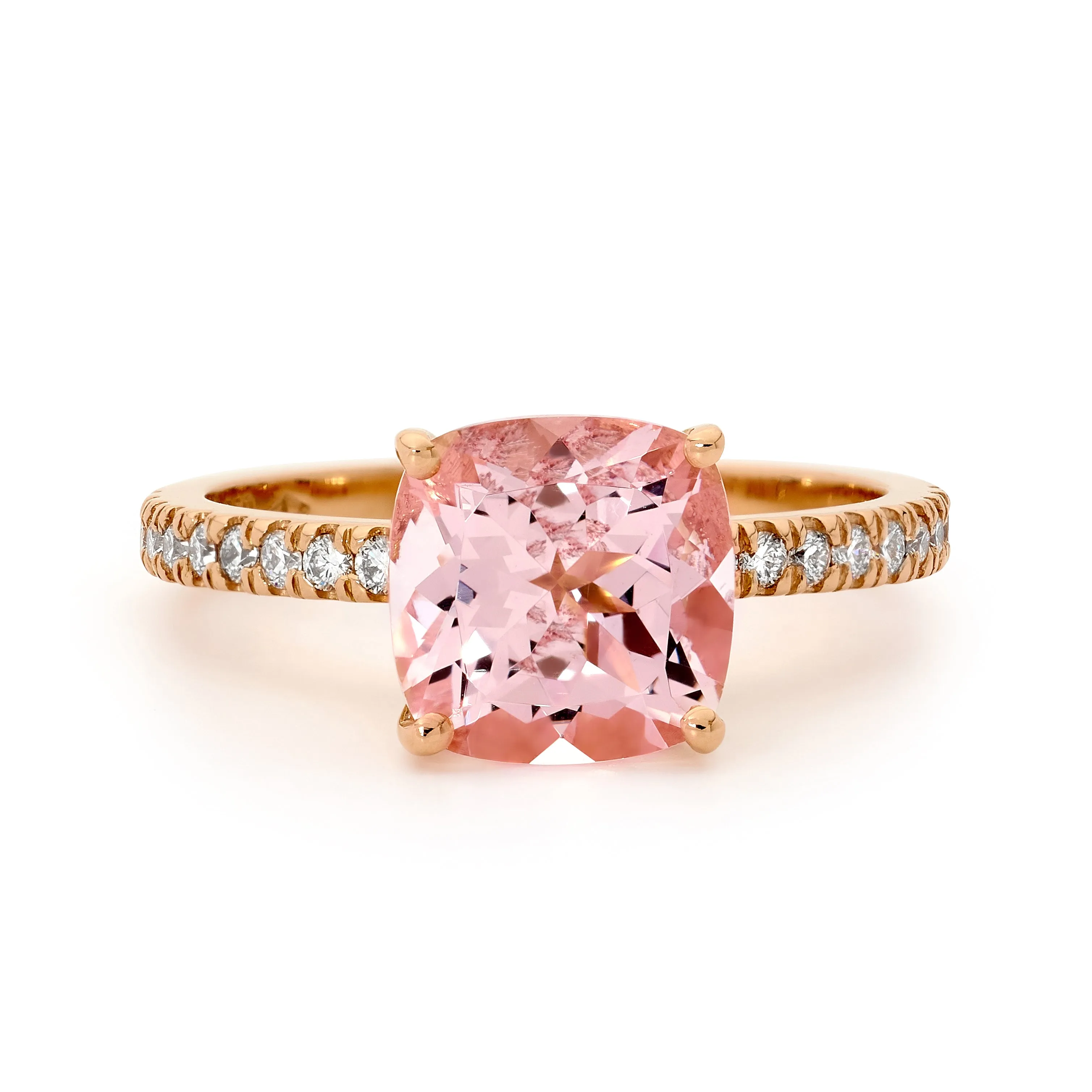 Cushion Cut Morganite Ring