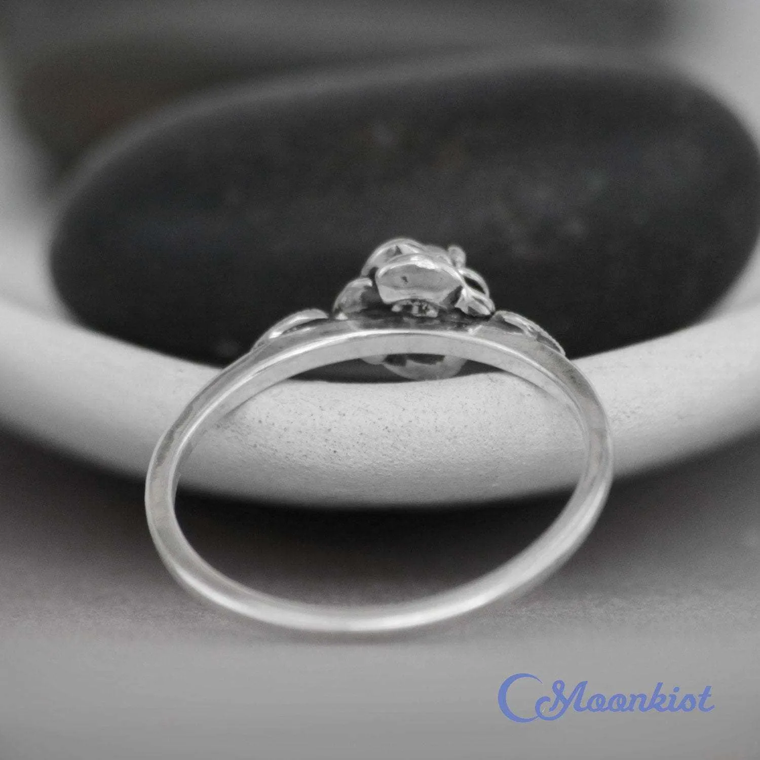 Dainty Blue Topaz Rose Promise Ring | Moonkist Designs