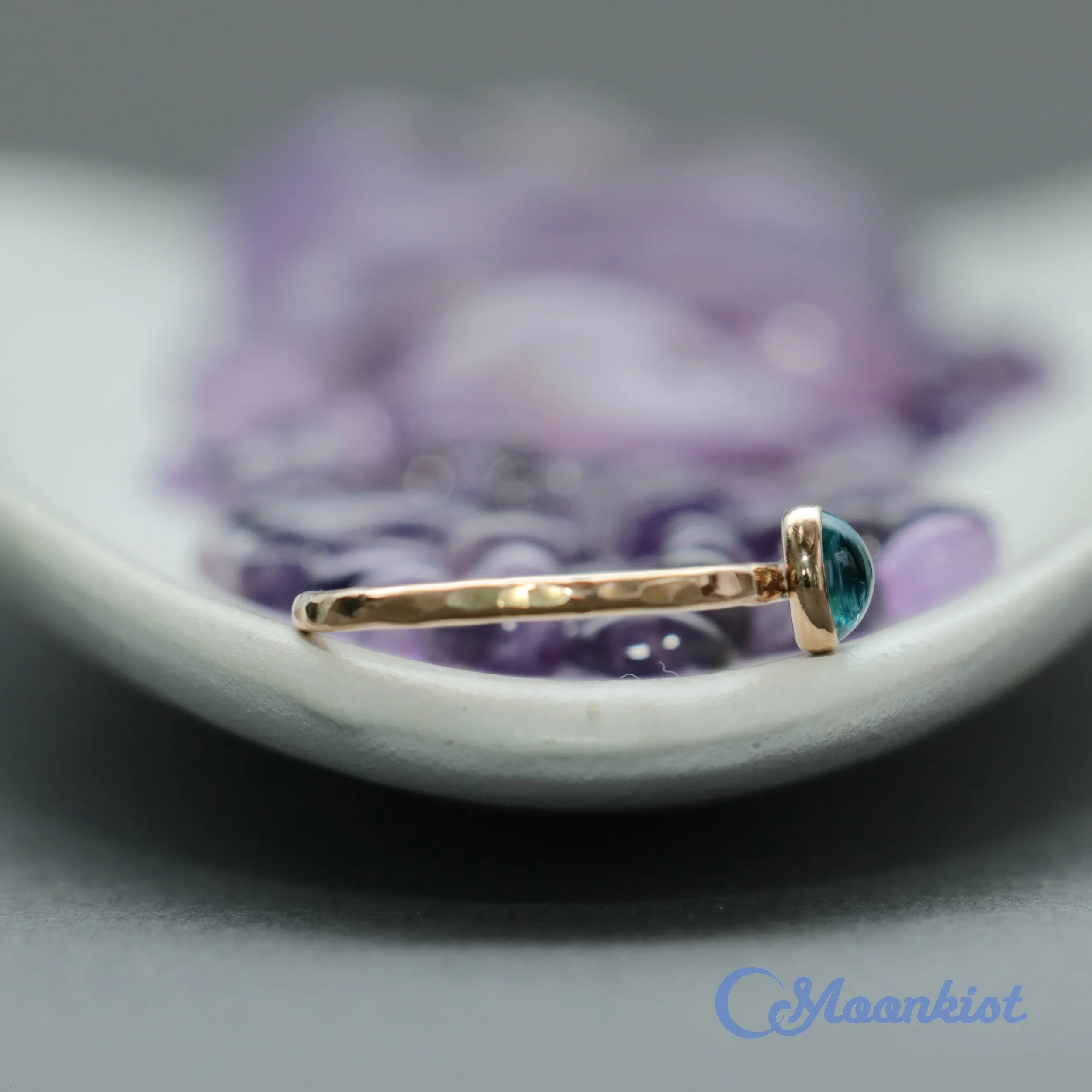 Delicate 14 K Gold Filled Blue Topaz Stacking Promise Ring | Moonkist Designs