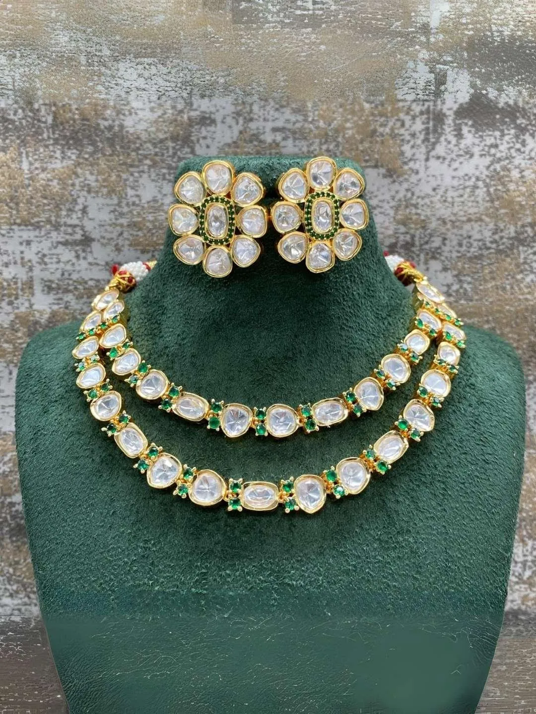 Double Layered Intricate Kundan Necklace