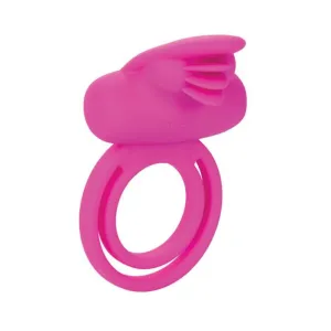 Dual Clit Flicker Enhancer Vibrating Cock Ring Pink