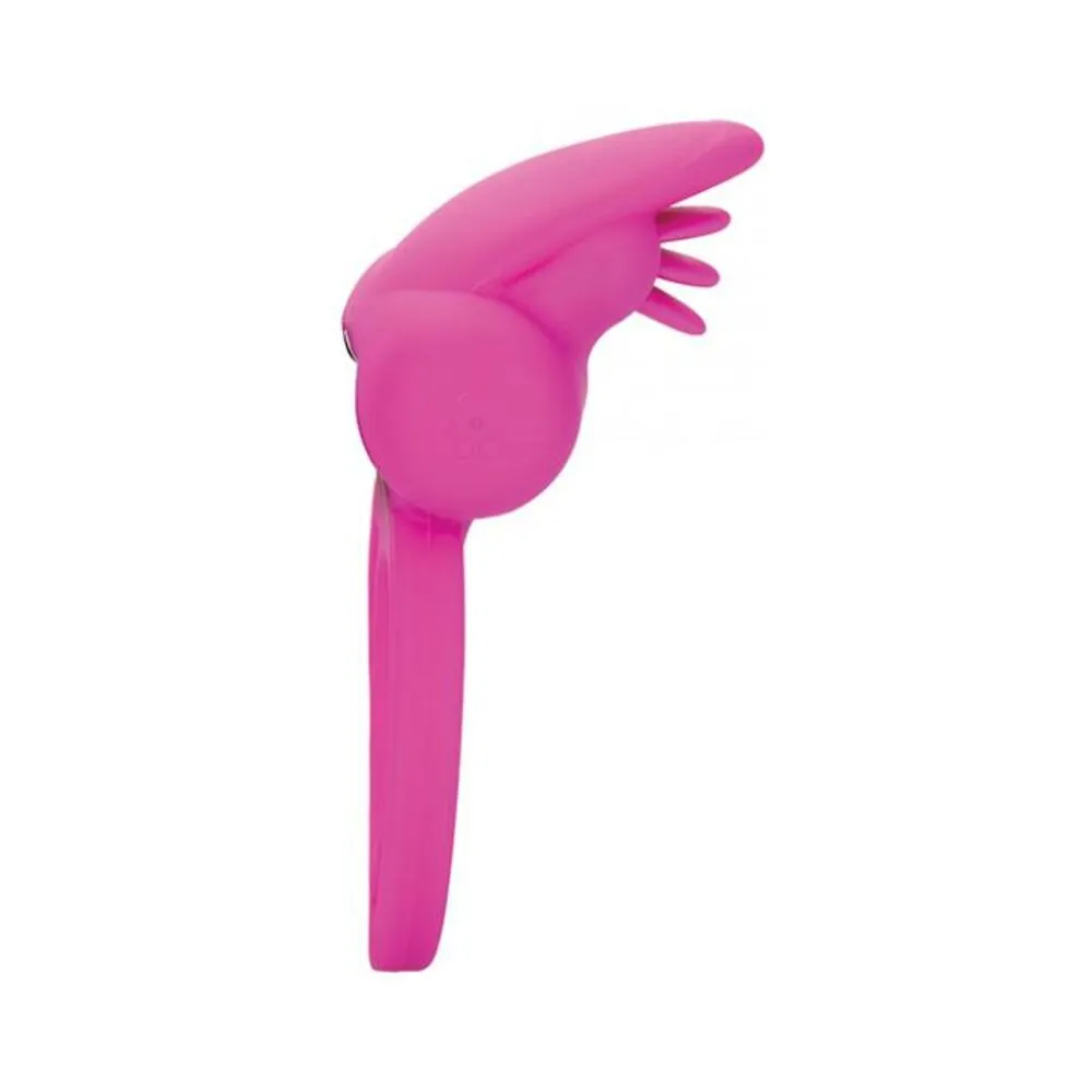 Dual Clit Flicker Enhancer Vibrating Cock Ring Pink