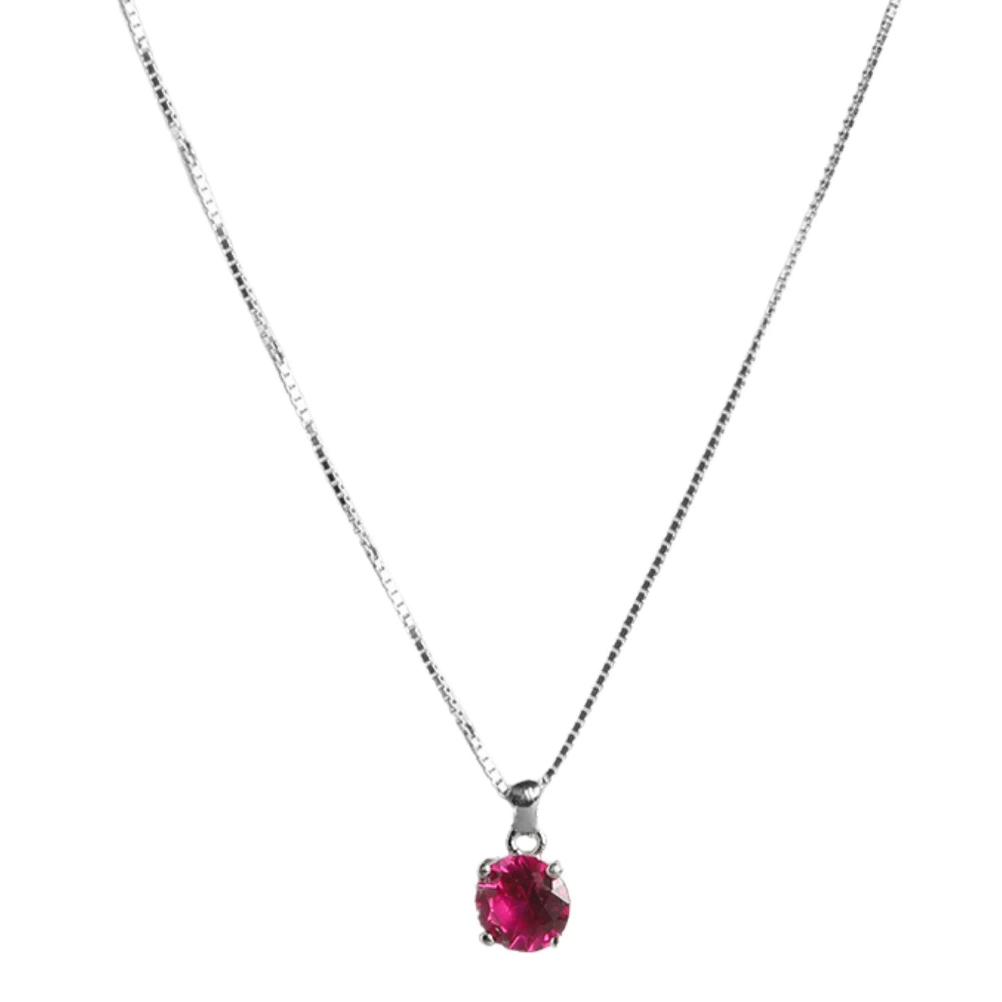 Fiery Passion Rhodium-Plated 925 Sterling Silver Pendant with Chain