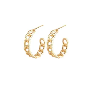 Gold Plated Cubano Hoops