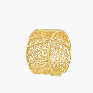 Gold Plated Filigree Sterling Silver Adjustable Ring