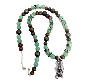 Gullinbursti Charm Necklace with Green Aventurine Crystal