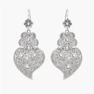 Heart of Viana Filigree Silver Earrings