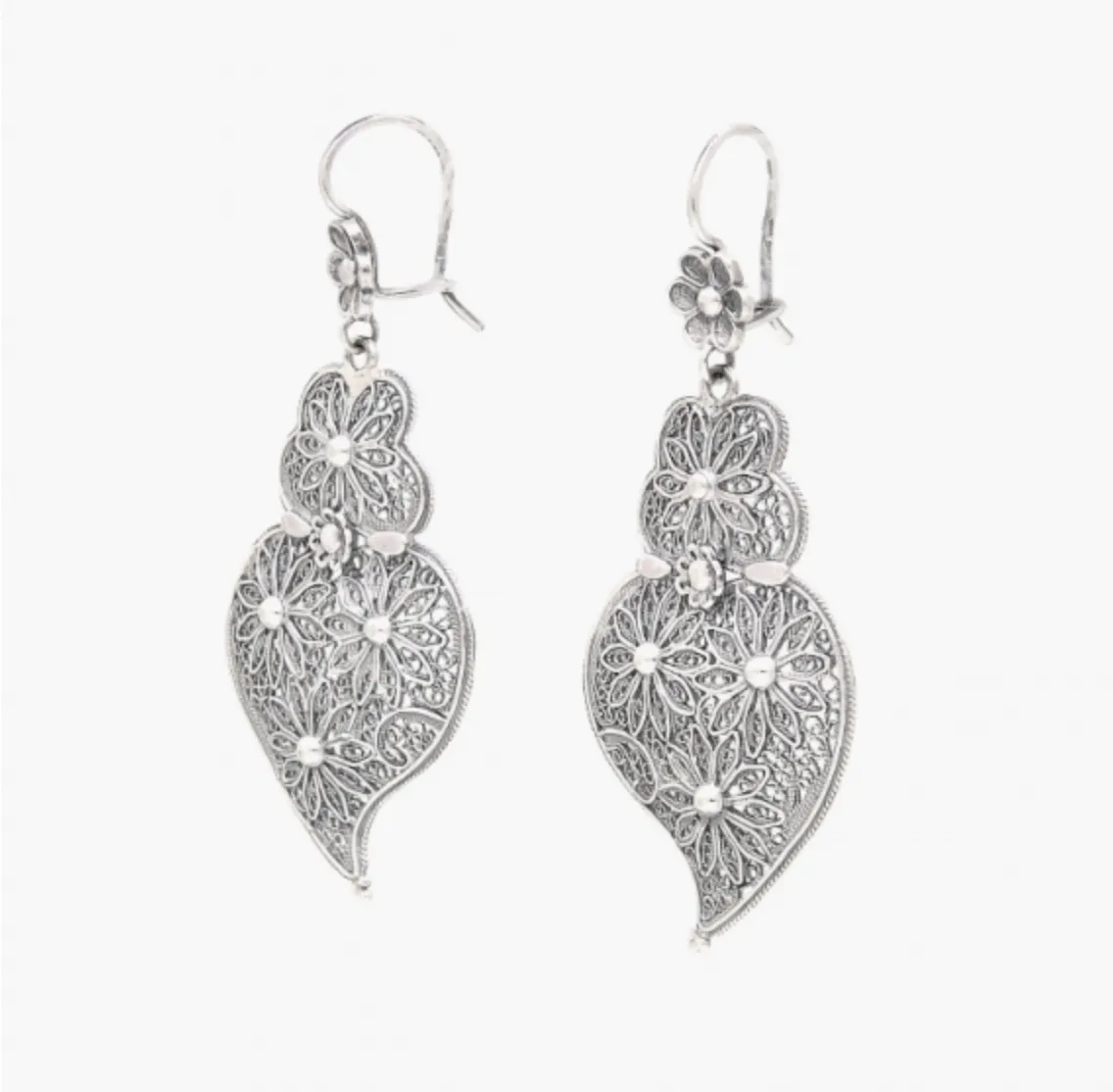 Heart of Viana Filigree Silver Earrings