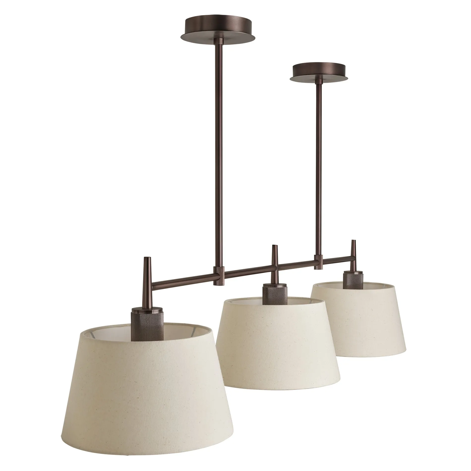 Henley Triple Bar Pendant Light - Natural Cotton Shades