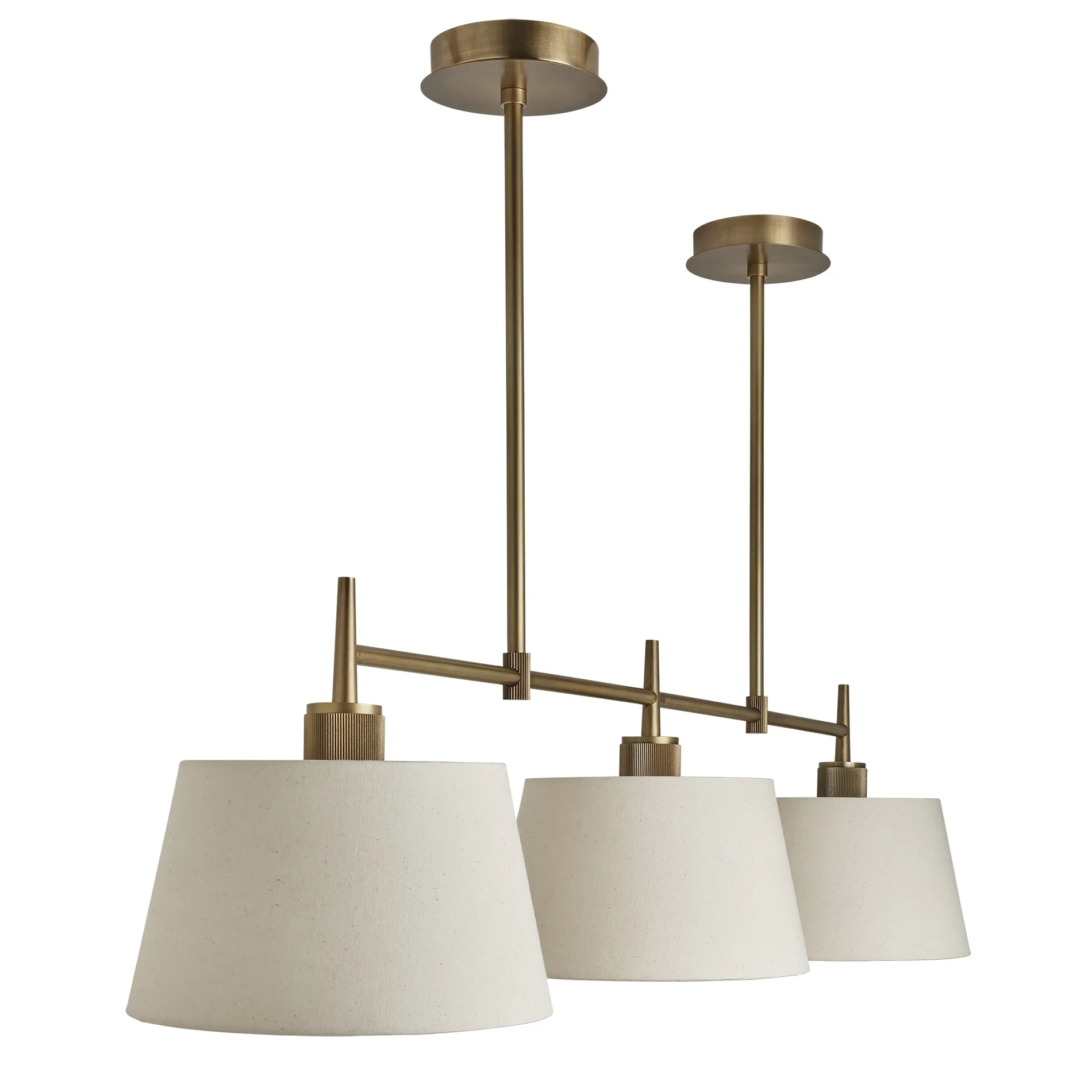 Henley Triple Bar Pendant Light - Natural Cotton Shades