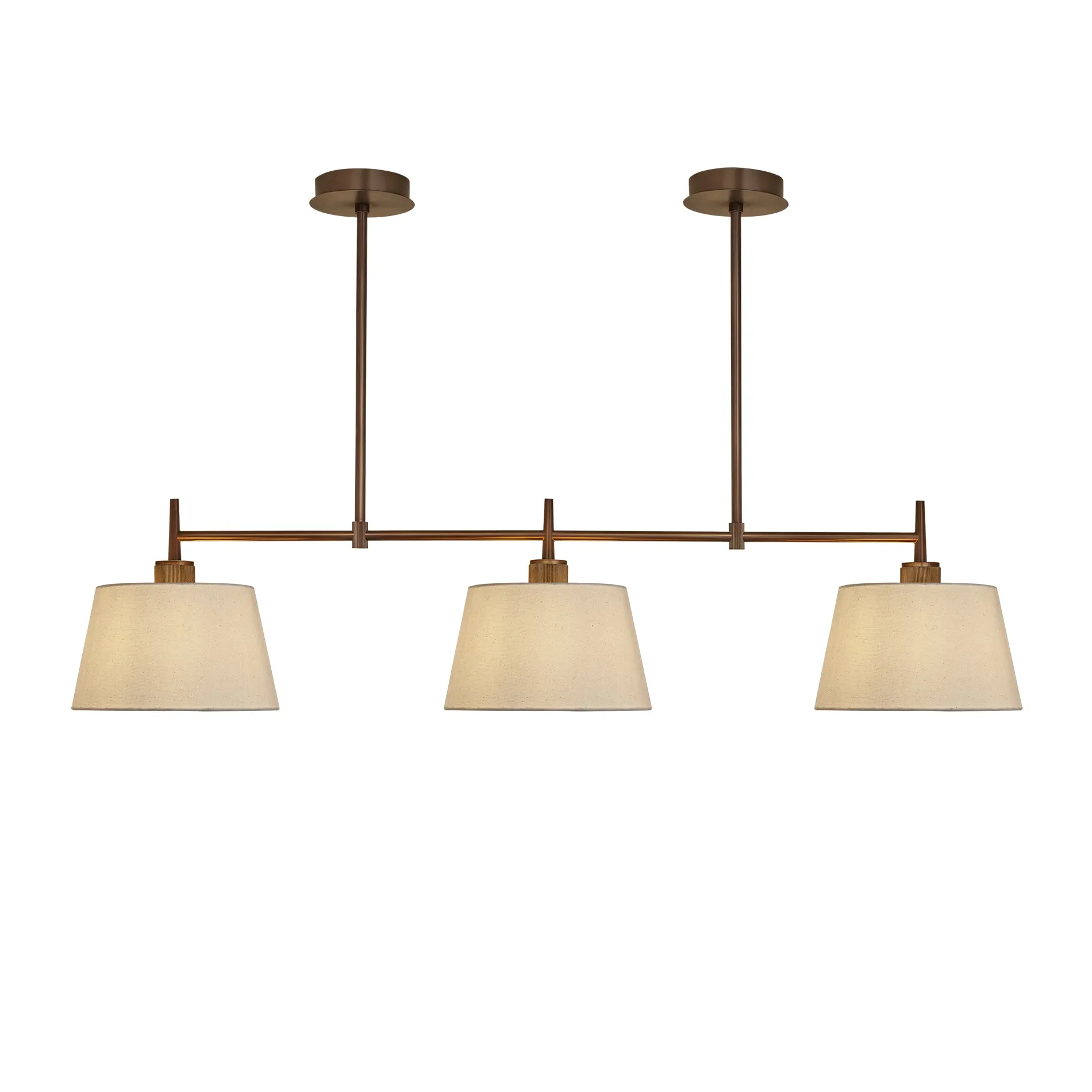 Henley Triple Bar Pendant Light - Natural Cotton Shades