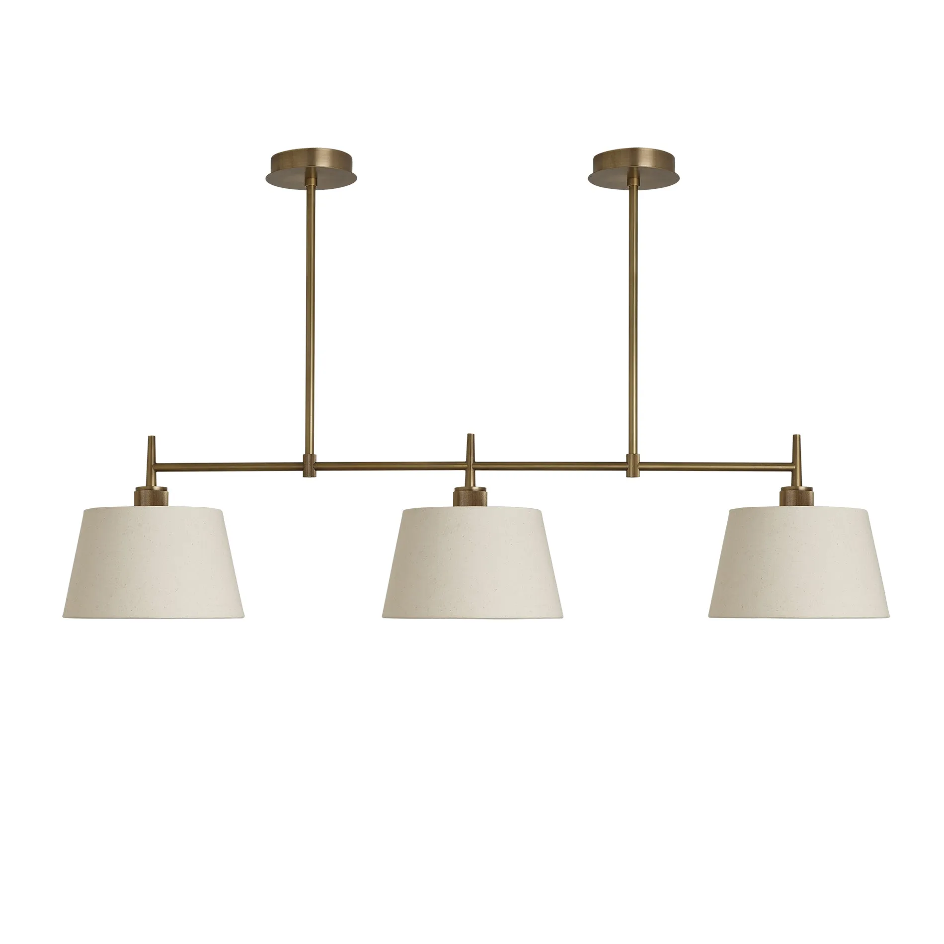 Henley Triple Bar Pendant Light - Natural Cotton Shades