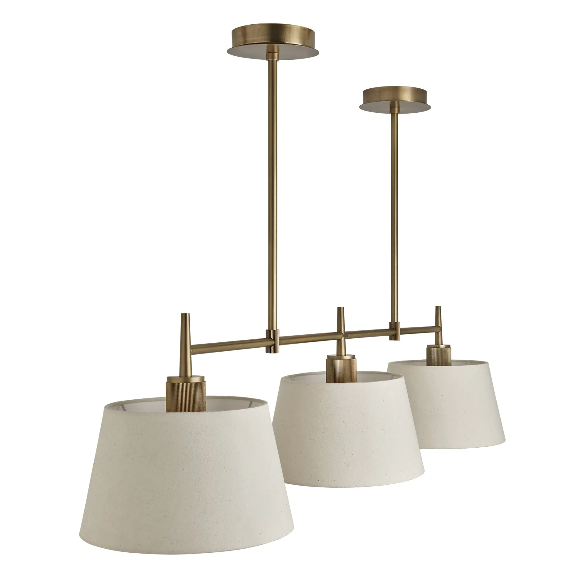 Henley Triple Bar Pendant Light - Natural Cotton Shades