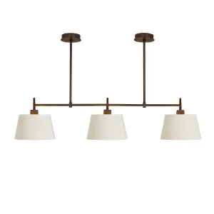 Henley Triple Bar Pendant Light - Natural Cotton Shades