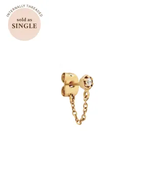 Ingrid Solid Gold Chain Stud