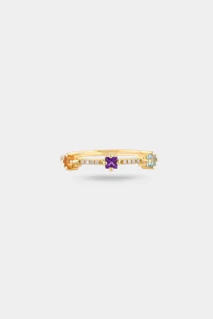 Kinship Ring in Citrine, Amethyst, Blue Topaz