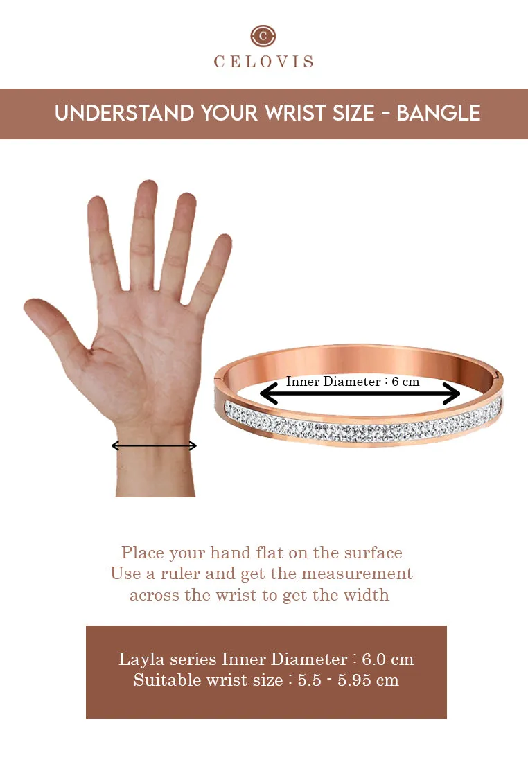 Layla Dua-Row Dias Rose Gold Bangle