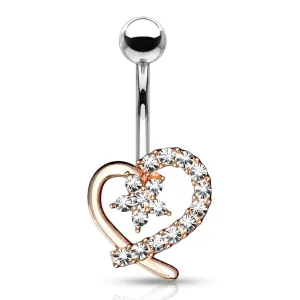 Lost in Love Belly Bar with Rose Gold Plating