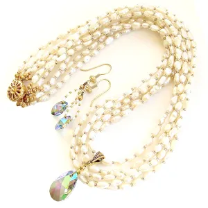 Margot: Multi Strand Pearl Necklace Set