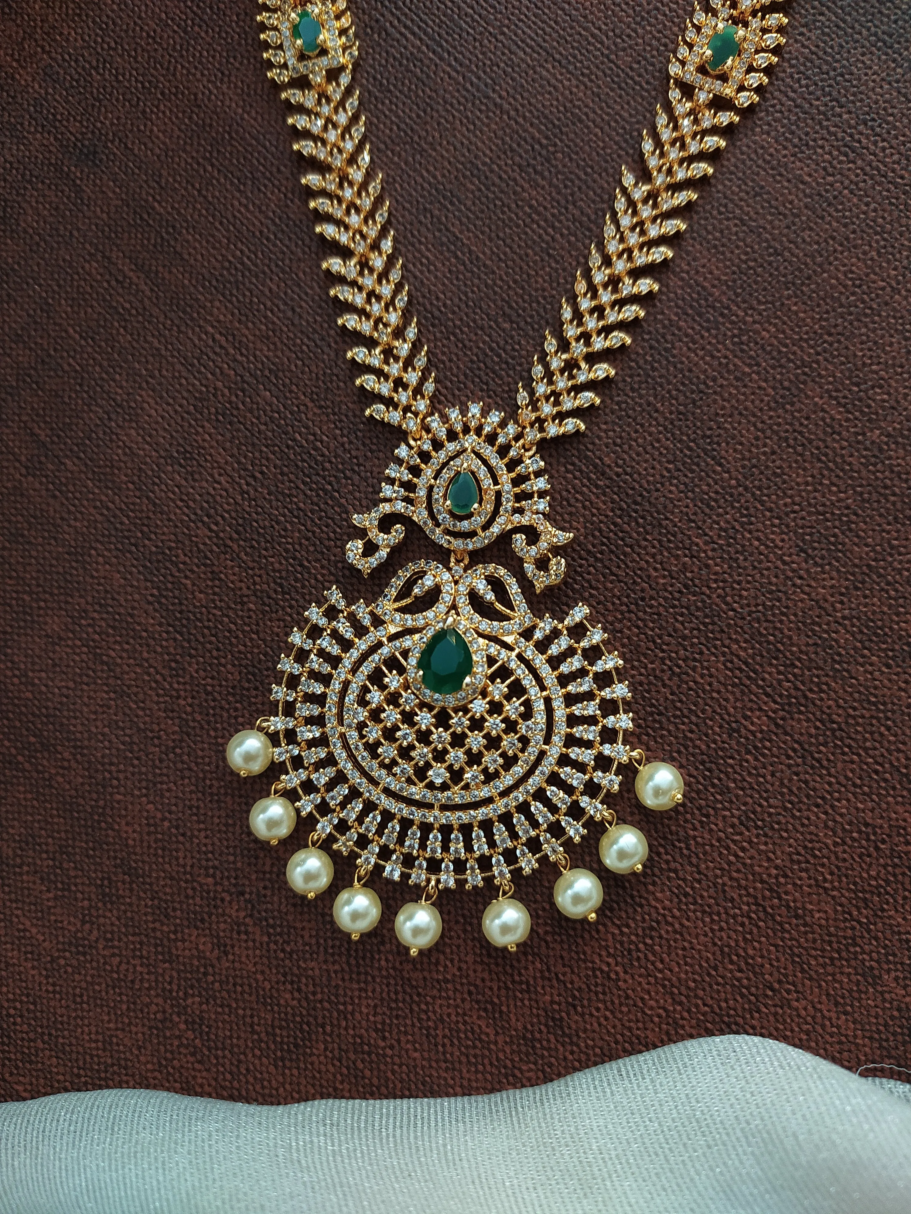 Mesmerizing Radiance Gold Plated Amazing Zircon Long Haram Set