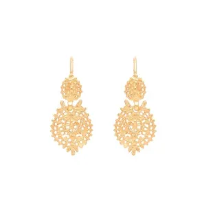 Mini Gold Plated Sterling Silver Filigree Queen Earrings