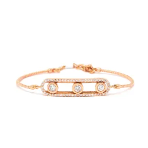 Motion Clip Diamond Bracelet in 14K Rose Gold