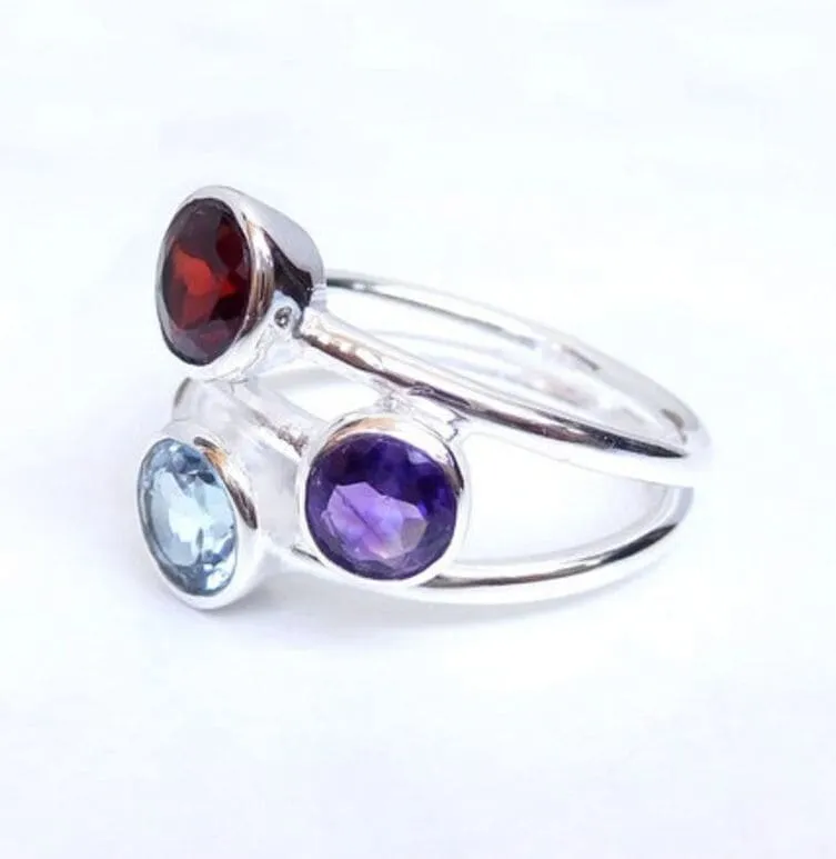 Multi Stone Ring, 925 Sterling Silver Ring, Unique Handmade Ring, Beautiful Ring